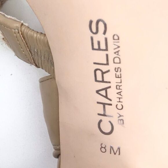 Charles by Charles David ELLA Tan Cream Woven Caged Strappy Block Heel Sandals - Picture 16 of 16